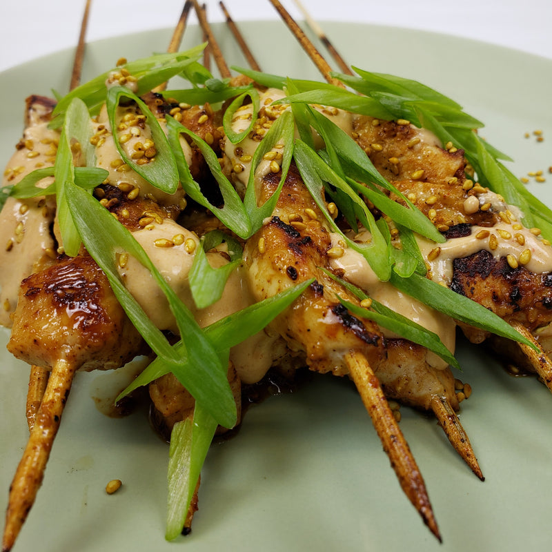 Chicken Satay with Toasted Curry Sesame Seeds