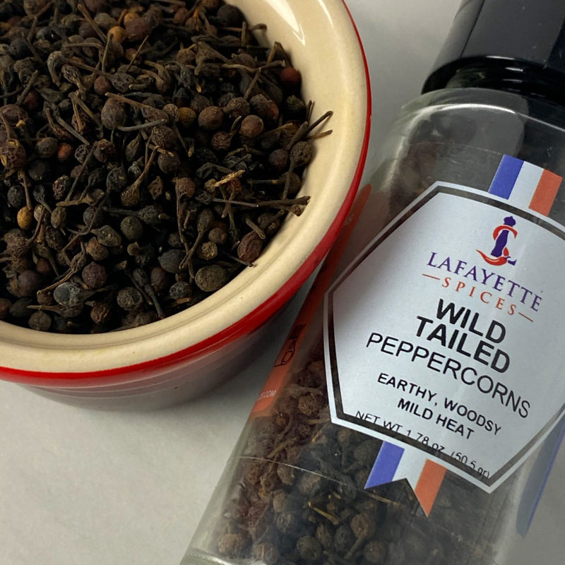 Wild Tailed Peppercorns hails from Madagascar – where, unlike most peppers around the world – it is foraged from the wild, rather than grown on farms or plantations. The pepper is in the piper family, though not part of the Nigrum classification.