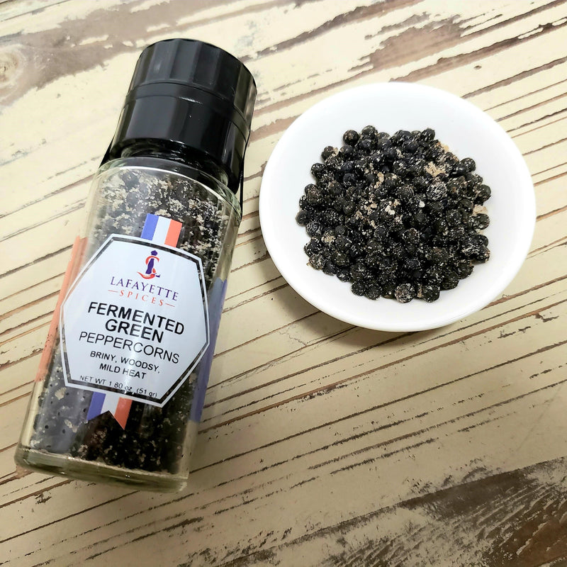 Fermented Green Peppercorns can be eaten right out of the jar. No need to grind or even cook them. The applications are endless, and we’re sure it’s going to become your new favorite spice! 